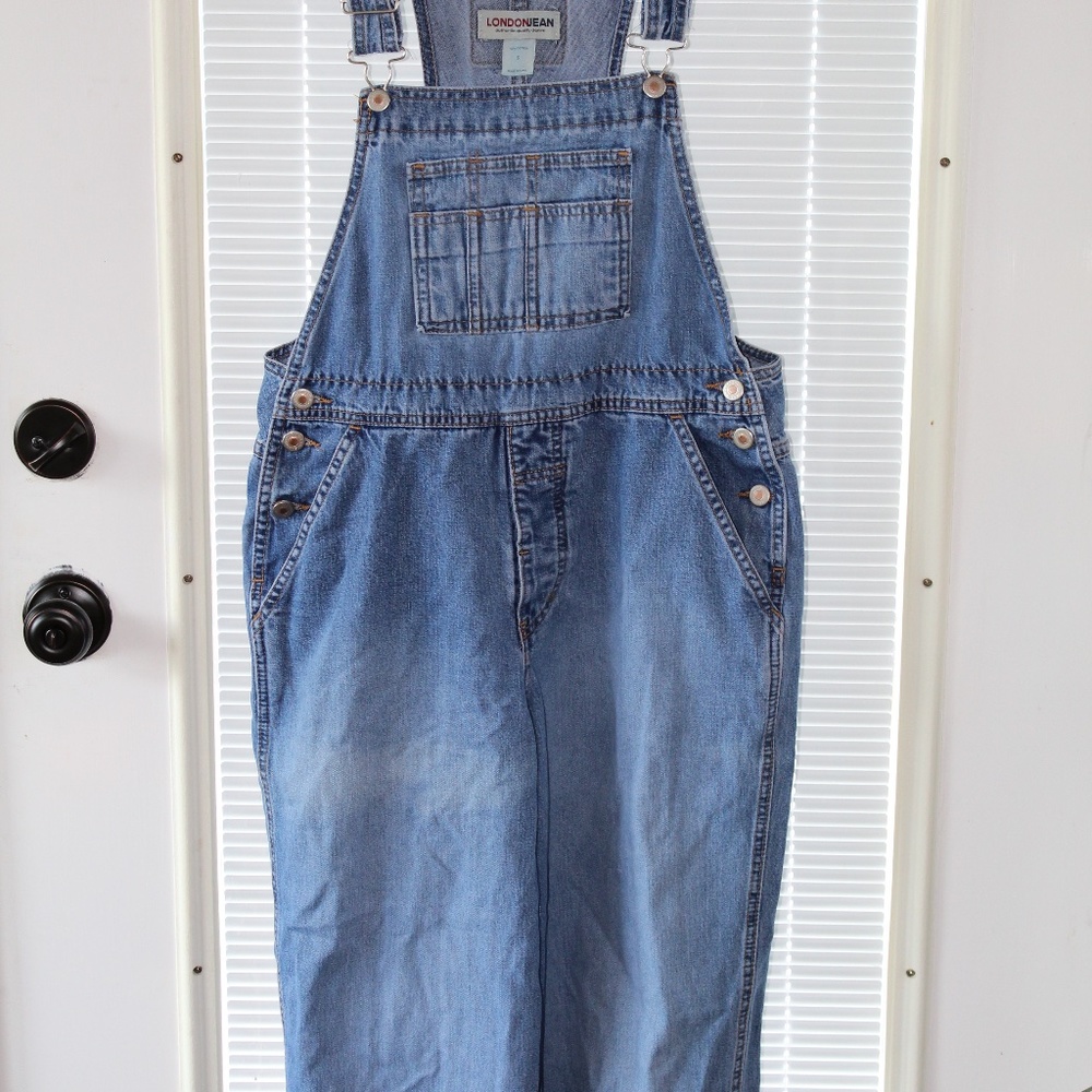 Vintage London Jeans Med Wash Denim Jean Overalls